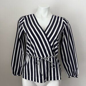 J.Crew Stripped Faux - Wrap Top